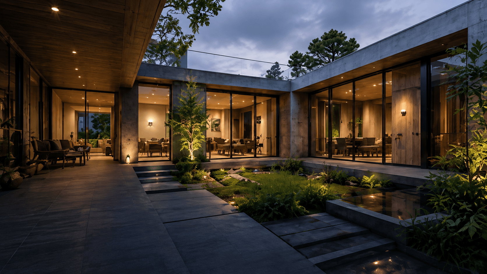 Modern Courtyard Residence - architecture project in Chennai, Tamil Nadu